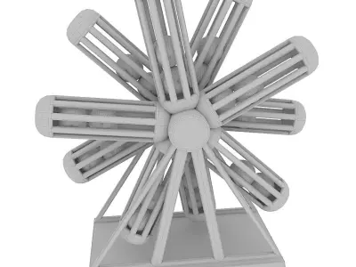 Wheel animation with layers 3D model