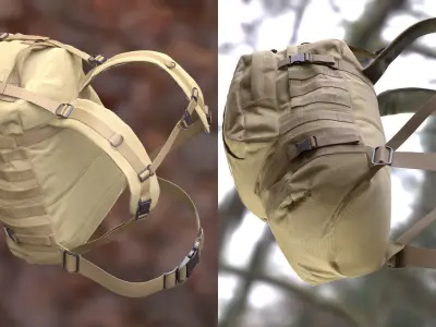 Tactical Backpack 74 - All MH Bodies - UE5 Skeletons - Rigged Low-poly 3D model