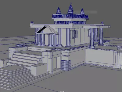 3D TEMPLE HD MODEL WITH MAYA SOFTWARE Low-poly 3D model