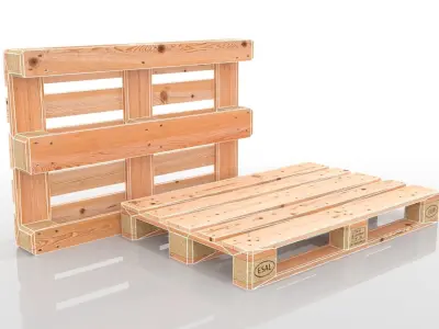 Europallet wooden pallet Low-poly 3D model