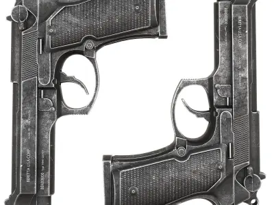 Berreta pistol 3d model Low-poly 3D model