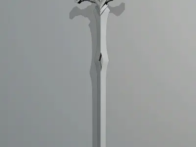 Two handed sword in fantasy style B4 Low-poly 3D model