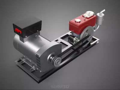 STANDARD DIESEL ELECTRICAL GENERATOR SETS BACKUP POWER GENSET KW 3D model