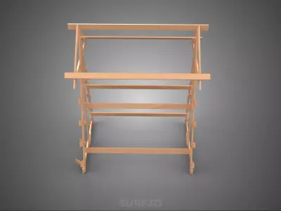 WOODEN WOOD STAND FRAME DISPLAY RACK STORAGE ARM SHELF DIY UNIT 3D model