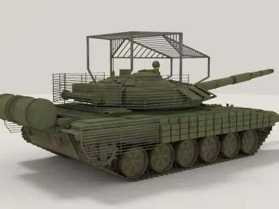 T-72 B3M Tank With Copecage 3D model