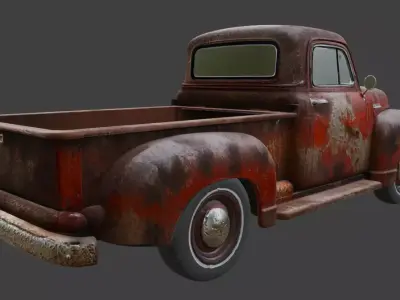 Vintage Rusty Pickup Truck 3D Model 3D model 25