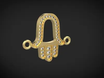 Fatima hand pendant-bracelet-part 3D print model