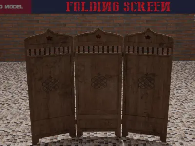 Folding screen Low-poly 3D model