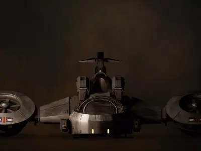 Dune Gunship Low-poly 3D model