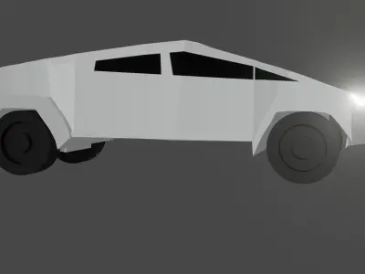 cybertruck car with light Free low-poly 3D model