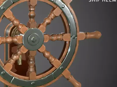 Stylized Ship Helm - Game Ready Asset Low-poly 3D model