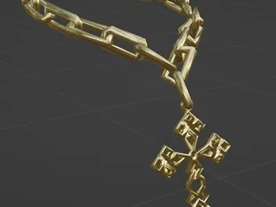 cross chain necklace 3D model