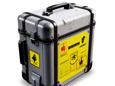 Metal Biohazard Suitcase Game Asset Low-poly 3D model