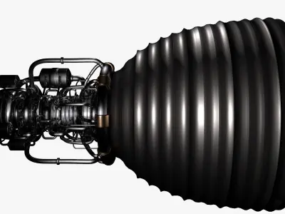 Rocket engine 3D model buy