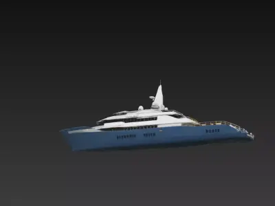Modern Ocean Exploration Mega Yacht 3D print model