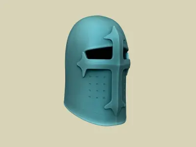 Crusader Helmet - Medieval Character Design Low-poly 3D model