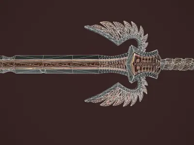 Rune sword Low-poly 3D model purchase