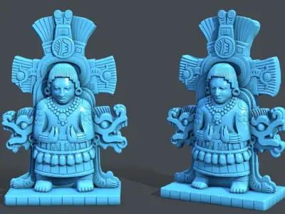 Statue Aztec Sea God HP 3D print model