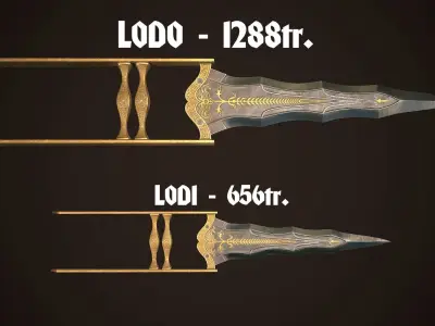 Assassin Blade 04 Low-poly 3D model