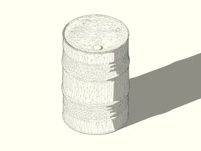 Radioactive waste barrel Low-poly 3D model purchase