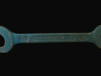 Rusty Steel Wrench from the German Democratic Republic 3D model