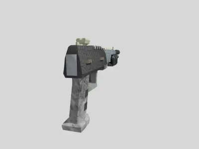 no brand low poly shotgun 2 Low-poly 3D model