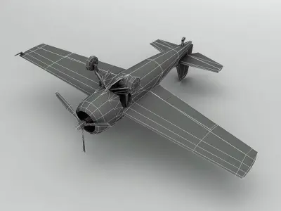 Grumman FM2 Wildcat Aircraft LOW Low-poly 3D model