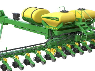 John Deere 36 Row Planter Low-poly 3D model