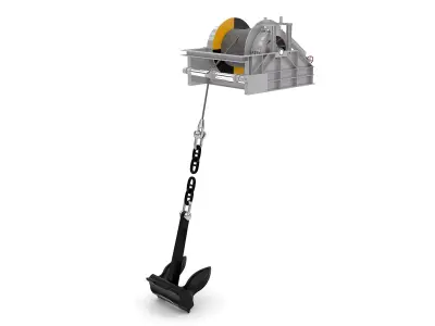 Anchor Mooring Winch and Byers Anchor 3D model