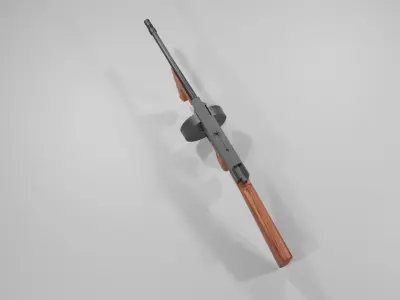 Thompson Submachine Gun Low-poly 3D model