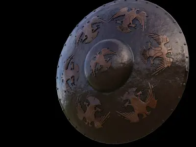 seljuk-shield-eagle shield with eagles Free 3D model