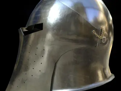 Visored Barbuta Helmet Low-poly 3D model