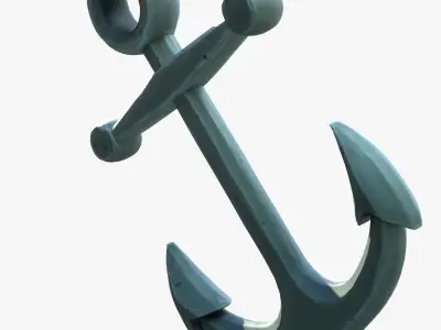 Stylized Cartoon Anchor Low-poly 3D model