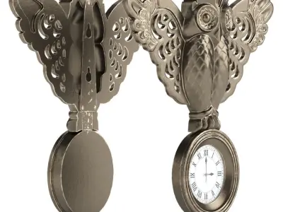 Decorative clock Owl Free 3D model