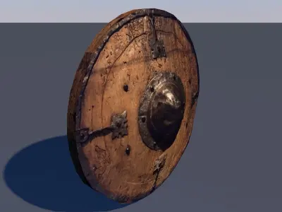 Medieval Wooden Shield Free low-poly 3D model
