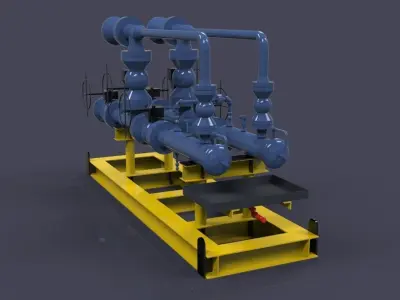 Pig launcher skid Free 3D model
