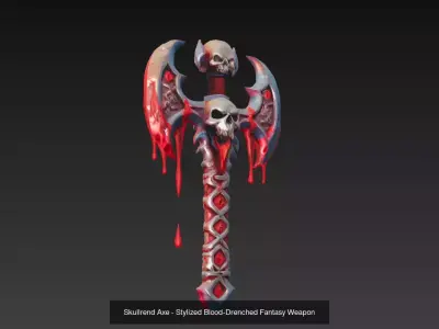 Infernal Blood Edition - Stylized Skull Blades 3D Model Pack