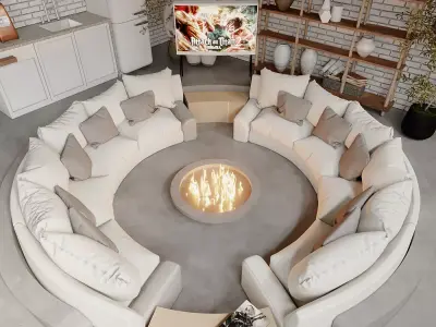 Circle sofa Free 3D model