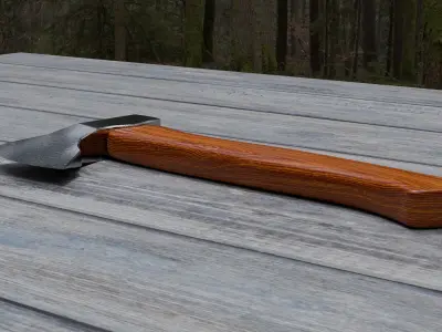 Damascus steel axe  3D model