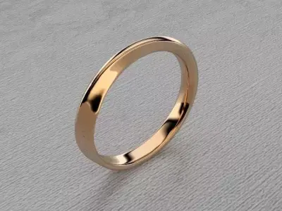 ring-- rose gold wedding band Free 3D model