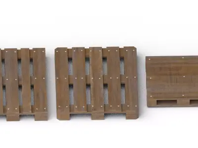 Wooden Pallet Colleciton Low-poly 3D model