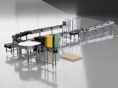 Conveyors - Factory Packaging Assembly Line Conveyor Belts 3D model