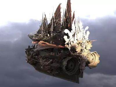 Samurai Airship Dragon Master 4 3D model