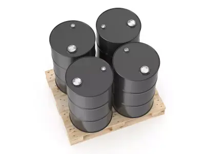 Barrels on Pallet Low-poly 3D model