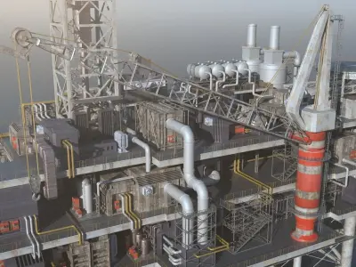 oil platform 3D model 4