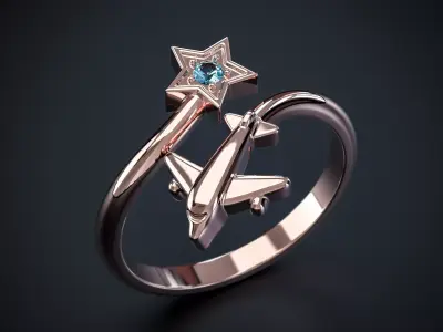 WOMEN S RING   AIRPLANE 3D print model