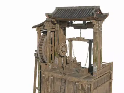 Ancient Asian Construction Hoisting Equipment 3D model