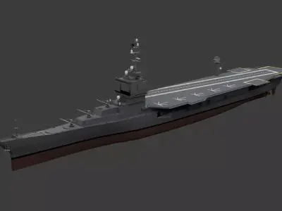 American Fictional Battlecarrier Low-poly 3D model