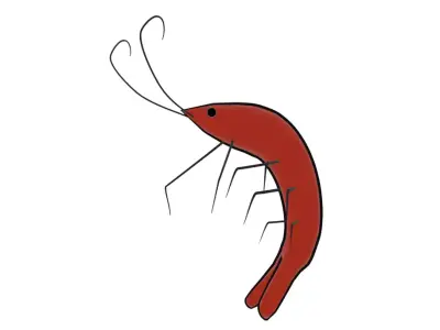 3D mini Shrimp  Low-poly 3D model
