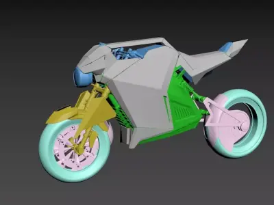 3D model of a futuristic motorcycle 3D model